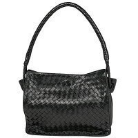 Bottega Veneta Intrecciato Shoulder Bag Woven Nappa Leather Black